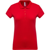 Ladies’ short-sleeved piqué polo shirt Red 3XL