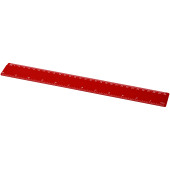 Refari liniaal van 30 cm van gerecycled plastic - Rood