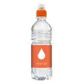 Bronwater 500 ml met sportdop - oranje - Prijs is inclusief full color