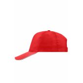 MB6552 5 Panel Promo Sandwich Cap - red/white - one size