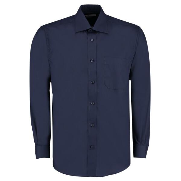Long Sleeve Classic Fit Business Shirt, Dark Navy, 21, Kustom Kit