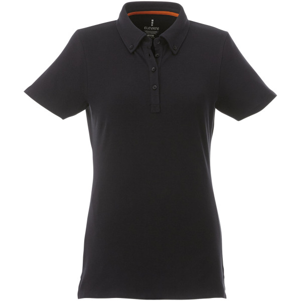 Atkinson short sleeve button-down women's polo - Solid black - M