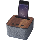 Shae Bluetooth® højttalere af stof og træ - Mørkebrun