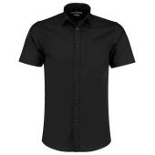 Short Sleeve Tailored Poplin Shirt, Black, 13.5, Kustom Kit