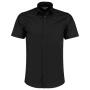 Short Sleeve Tailored Poplin Shirt, Black, 16, Kustom Kit