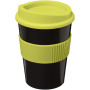 Americano® Medio 300 ml tumbler with grip - Solid black/Lime