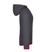 Ladies' Hooded Fleece - carbon/red - XXL