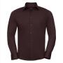 RUS Men LSL Fitted Stretch Shirt, Port, M