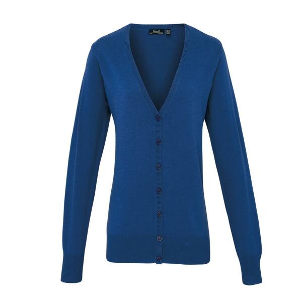 Ladies Cotton Acrylic V Neck Cardigan, Royal Blue, 8, Premier