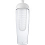 H2O Active® Tempo 700 ml bidon en infuser met koepeldeksel - Transparant/Wit