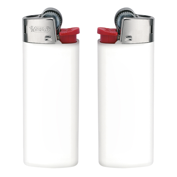 BIC® J25 Standaard aansteker J25 Lighter BO opaque white_BA white_FO red_HO chrome
