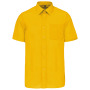 Overhemd in onderhoudsvriendelijk polykatoen-popeline korte mouwen heren Yellow XS