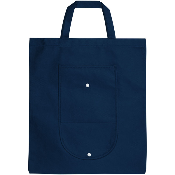 Maple buttoned foldable non-woven tote bag 8L - Navy