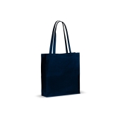 Recycled cotton bag with gusset 140g/m² 38x10x42cm - Dark blue