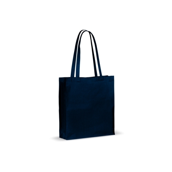 Recycled cotton bag with gusset 140g/m² 38x10x42cm - Dark Blue