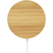 Atra 10W bamboo magnetic wireless charging pad - Beige