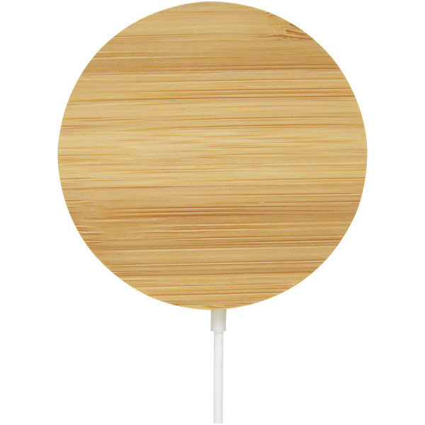 Atra 10W bamboo magnetic wireless charging pad - Beige