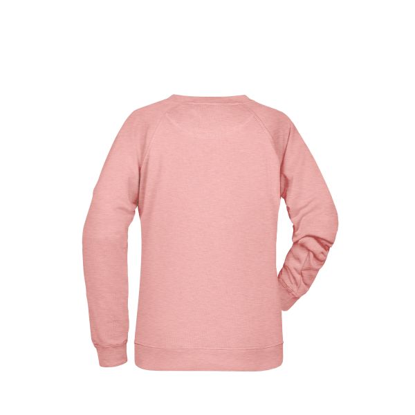 8021 Ladies' Sweat roze-melange XL