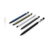 Aluminium inktloze pen met gum, wit