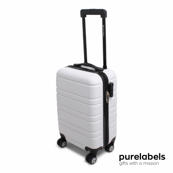 Handbagage koffer duurzaam - stijlvolle trolley rpet - wit