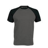 Baseball - Tweekleurig t-shirt Slate Grey / Black XL