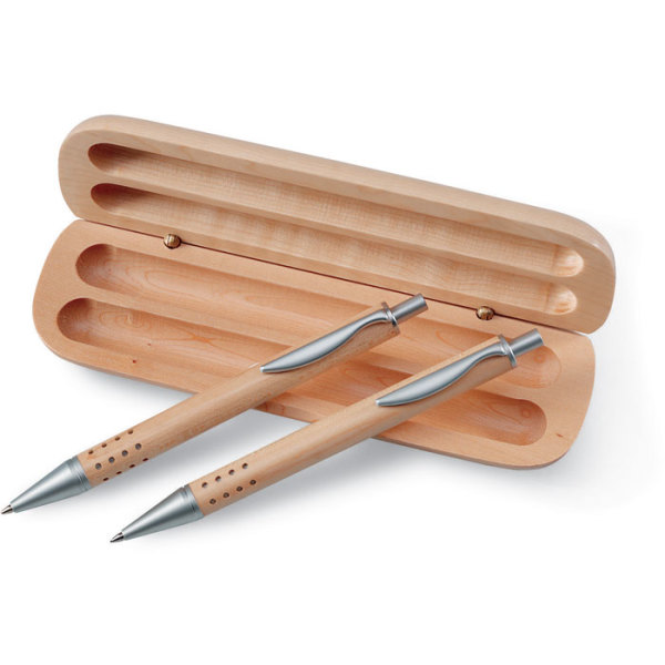 DEMOIN Luxe houten set met pen en vulpotlood