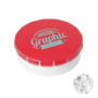 Super click clack 45 mm met ca. 12 gr. suikervrije mintjes TAMPONPRINT - rood Super click clack 45 mm met ca. 12 gr. suikervrije mintjes TAMPONPRINT - rood