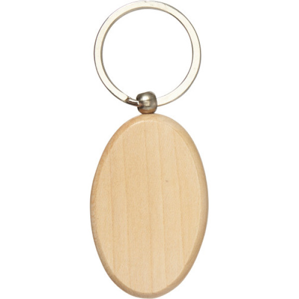Ovale houten sleutelhanger