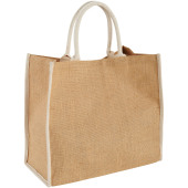 Harry jute draagtas met gekleurde accenten 25L - Naturel/Wit