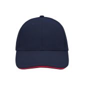 MB024 6 Panel Sandwich Cap - navy/red - one size