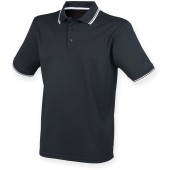 Men's Coolplus® Tipped Polo Shirt Black / White L
