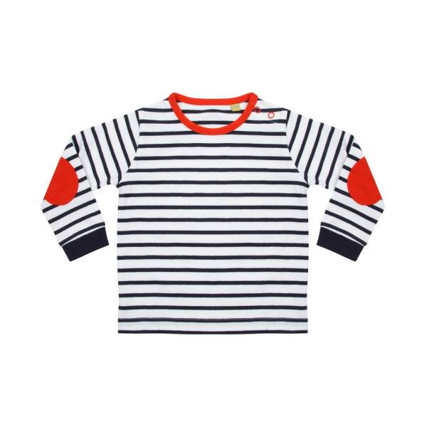 Baby/Toddler Striped Long Sleeve T-Shirt, Navy/White, 0-6, Larkwood