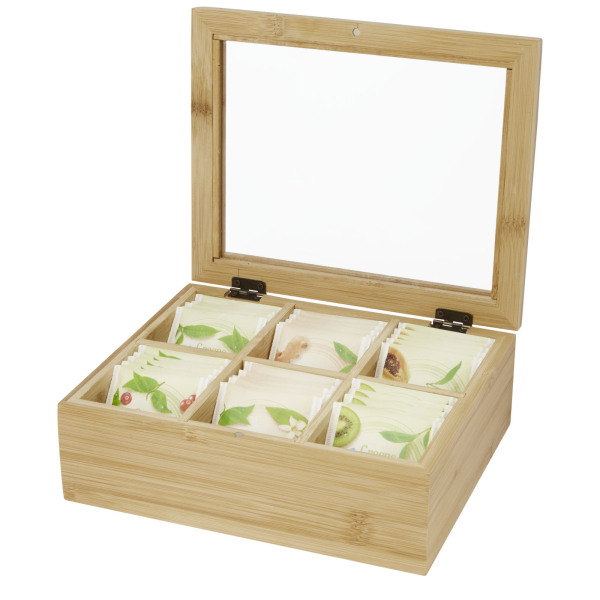 Ocre bamboo tea box