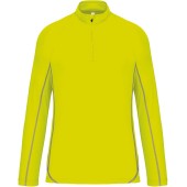 Herenrunningsweater Met Halsrits Fluorescent Yellow 3XL