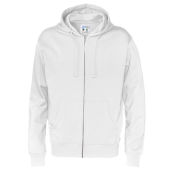 Full Zip Hood Man White M (GOTS)