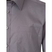 Men's Shirt Shortsleeve Poplin - steel - 4XL