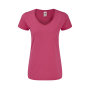 Kleuren Dames T-Shirt Iconic V-Neck - FUCSI - XS