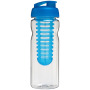 H2O Active® Base Tritan™ 650 ml sportfles en infuser met flipcapdeksel - Transparant/Aqua blauw