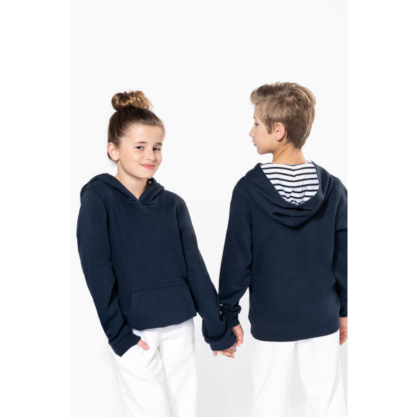 Unisex kindersweater met contrasterende capuchon met motief Black / Skate Graffiti 6/8 ans