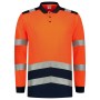 Poloshirt High Vis Bicolor Lange Mouw 203008 Fluor Orange-Ink 4XL