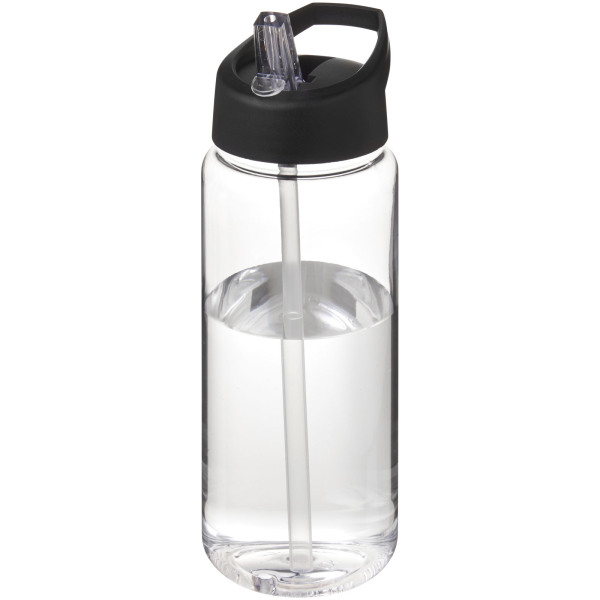 H2O Active® Octave Tritan™ 600 ml spout lid sport bottle - Transparent clear/Solid black