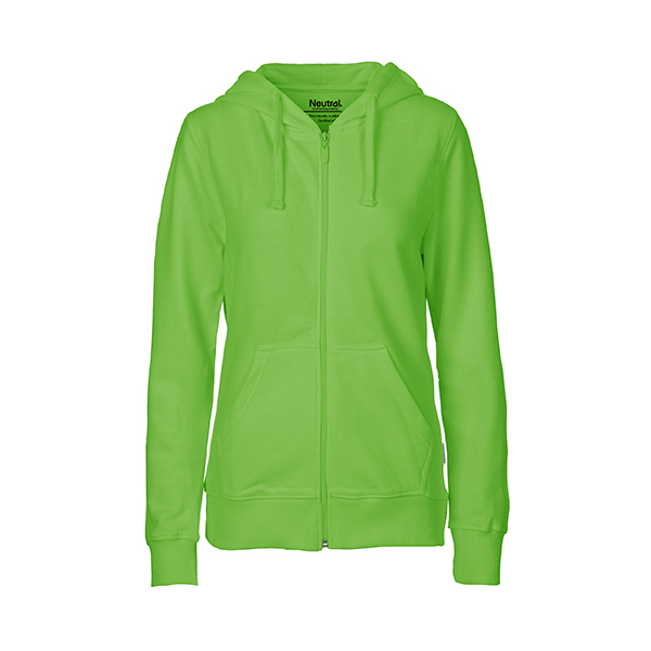 Neutral ladies zip hoodie-Lime-XS