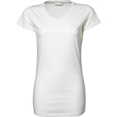 Ladies Stretch Tee Extra Long - White - L