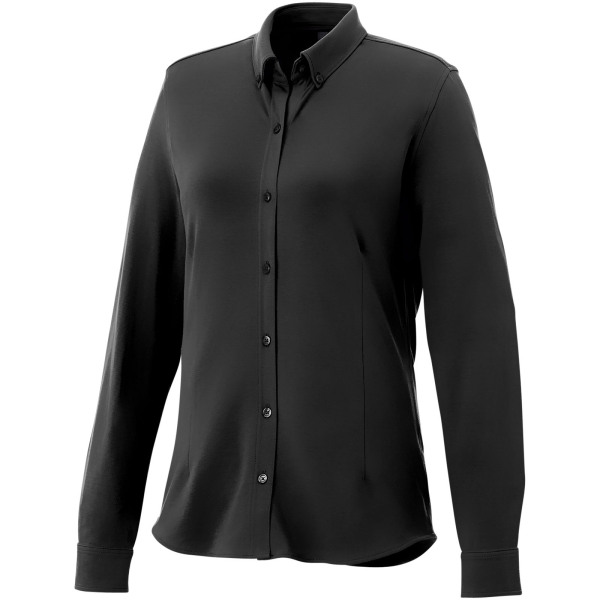 Bigelow long sleeve women's pique shirt - Solid black - XS