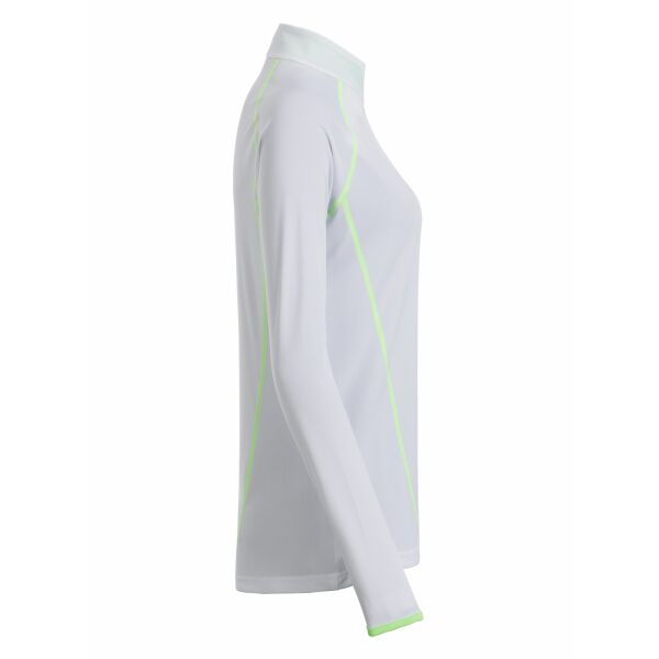 Ladies' Sports Shirt Longsleeve - white/bright-green - XS