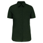Overhemd in onderhoudsvriendelijk polykatoen-popeline korte mouwen dames Forest Green 4XL