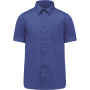 Overhemd in onderhoudsvriendelijk polykatoen-popeline korte mouwen heren Cobalt Blue L