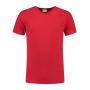 L&S T-shirt V-neck cot/elast SS for him red XXL
