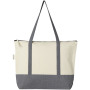 Repose 320 g/m² recycled cotton zippered tote bag 10L - Natural/Heather grey