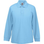 65/35 Kids' long sleeve polo shirt Sky Blue 3-4 jaar